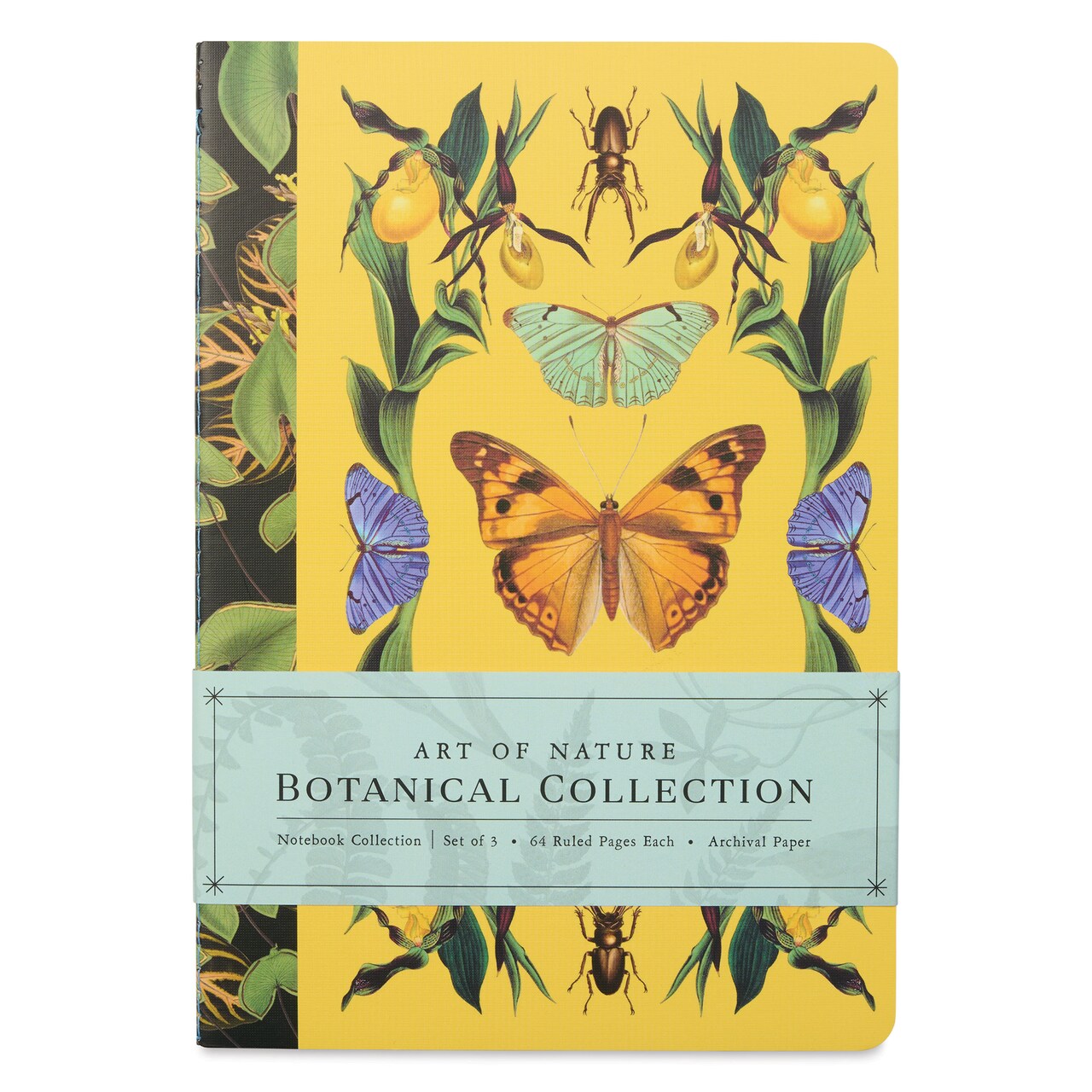 Art of Nature Sewn Notebook Set - Botanical, Set of 3, 6" x 8-1/2", 64 pages
